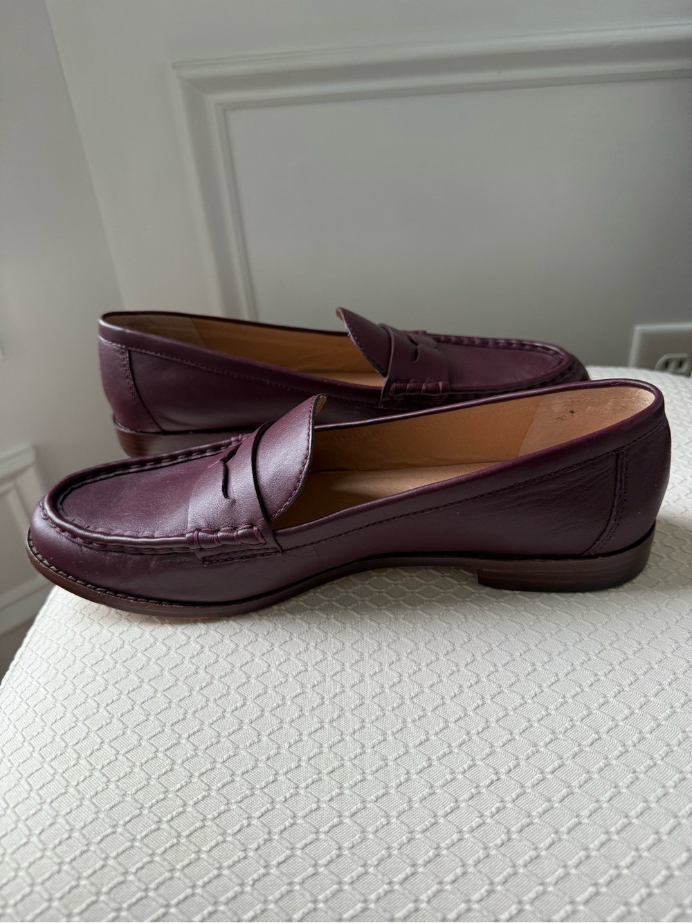 Lauren Ralph Lauren Wynnie Women’s Penny Loafers in Deep Wine Leather Size 11B - Picture 2 of 10